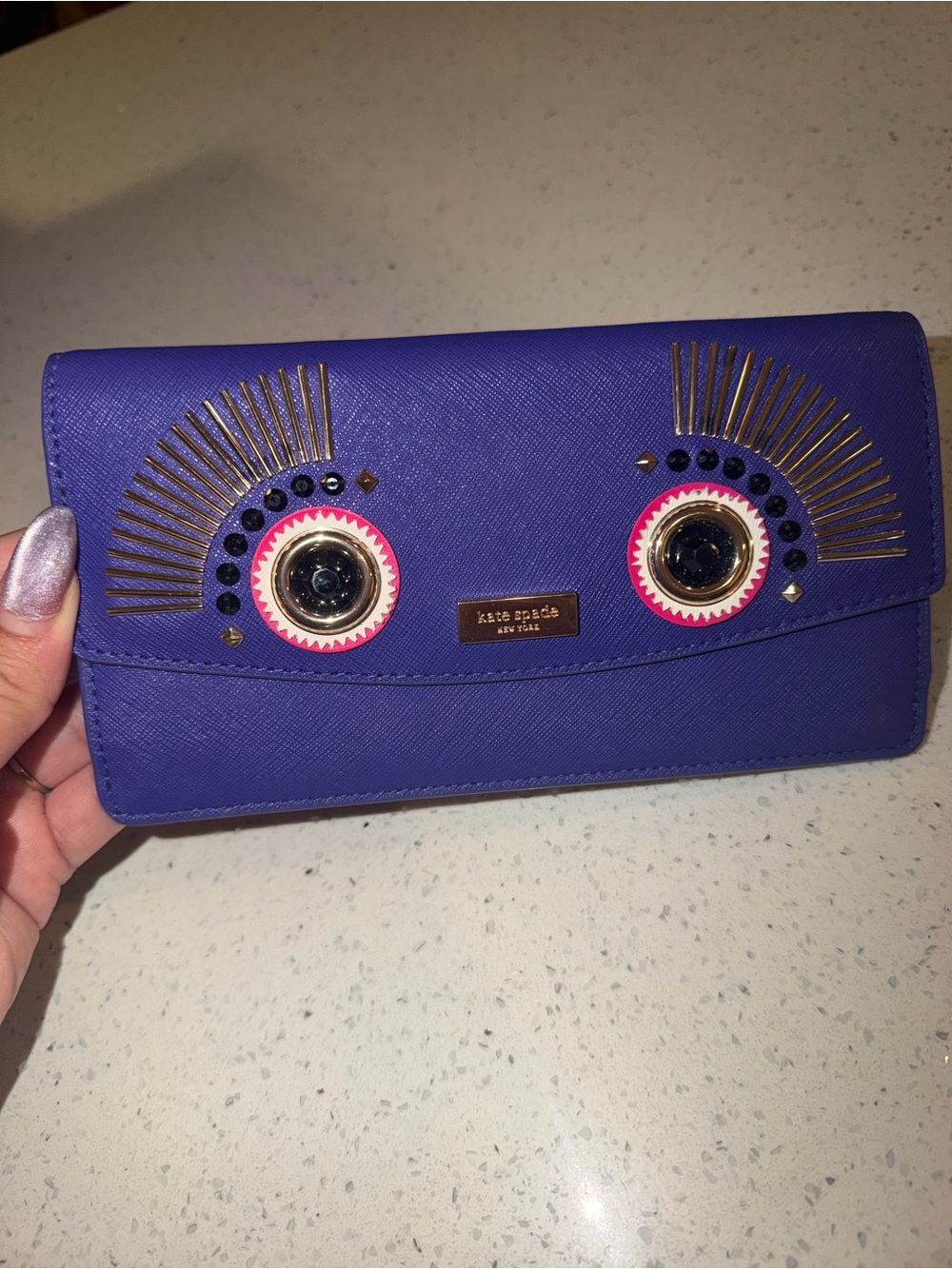 🔴Kate Spade Monster Liana wallet featuring playful beaded eyes 🔴 - Picture 4 of 12